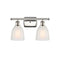 Brookfield Bath Vanity Light shown in the Polished Nickel finish with a White shade