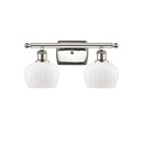 Fenton Bath Vanity Light shown in the Polished Nickel finish with a Matte White shade