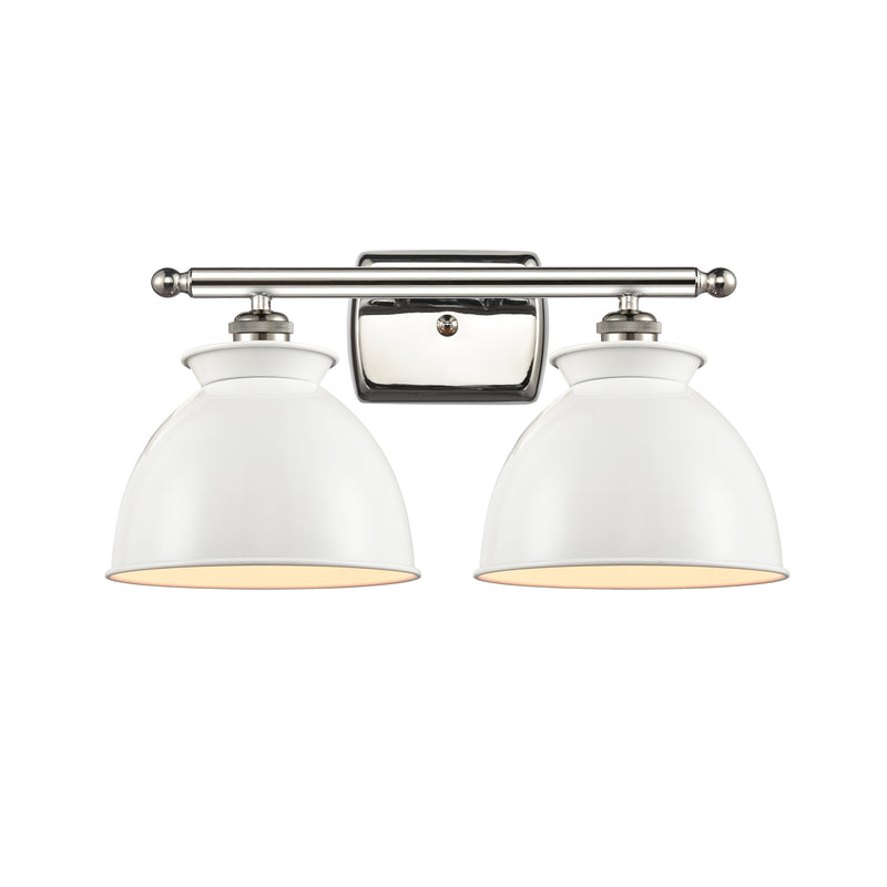 Adirondack Bath Vanity Light shown in the Polished Nickel finish with a Glossy White shade