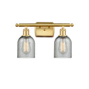 Caledonia Bath Vanity Light shown in the Satin Gold finish with a Charcoal shade