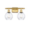 Waverly Bath Vanity Light shown in the Satin Gold finish with a Clear shade