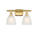 Castile Bath Vanity Light shown in the Satin Gold finish with a White shade