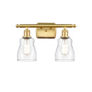 Ellery Bath Vanity Light shown in the Satin Gold finish with a Clear shade