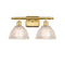 Arietta Bath Vanity Light shown in the Satin Gold finish with a Clear shade