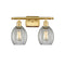 Eaton Bath Vanity Light shown in the Satin Gold finish with a Clear shade