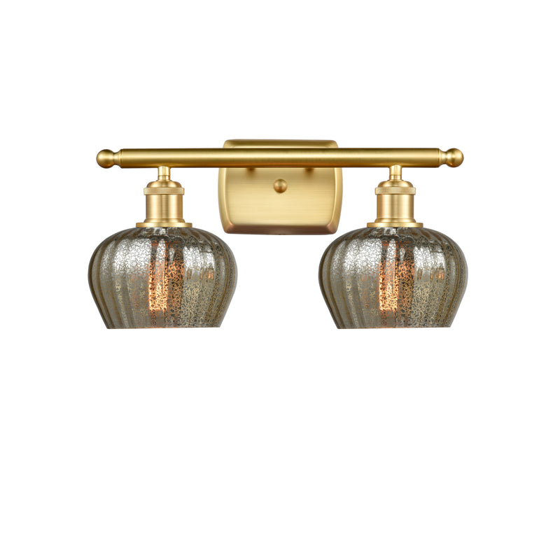 Fenton Bath Vanity Light shown in the Satin Gold finish with a Mercury shade