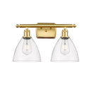 Ballston Dome Bath Vanity Light shown in the Satin Gold finish with a Clear shade