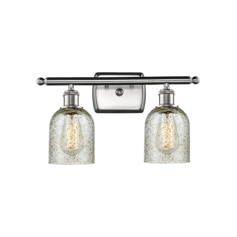 Caledonia Bath Vanity Light shown in the Brushed Satin Nickel finish with a Mica shade