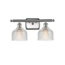 Dayton Bath Vanity Light shown in the Brushed Satin Nickel finish with a Clear shade