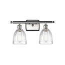 Brookfield Bath Vanity Light shown in the Brushed Satin Nickel finish with a Clear shade