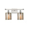 Cobbleskill Bath Vanity Light shown in the White and Polished Chrome finish with a Mercury shade