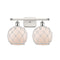 Farmhouse Rope Bath Vanity Light shown in the White and Polished Chrome finish with a White Glass with White Rope shade