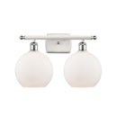 Athens Bath Vanity Light shown in the White and Polished Chrome finish with a Matte White shade