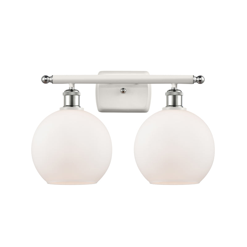 Athens Bath Vanity Light shown in the White and Polished Chrome finish with a Matte White shade