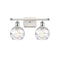 Deco Swirl Bath Vanity Light shown in the White and Polished Chrome finish with a Clear shade