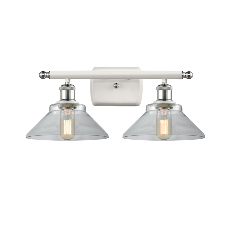 Orwell Bath Vanity Light shown in the White and Polished Chrome finish with a Clear shade