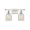 Caledonia Bath Vanity Light shown in the White and Polished Chrome finish with a Mouchette shade