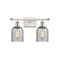 Caledonia Bath Vanity Light shown in the White and Polished Chrome finish with a Charcoal shade