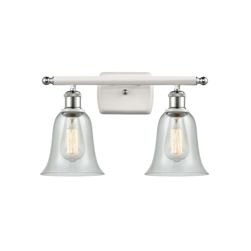 Hanover Bath Vanity Light shown in the White and Polished Chrome finish with a Fishnet shade