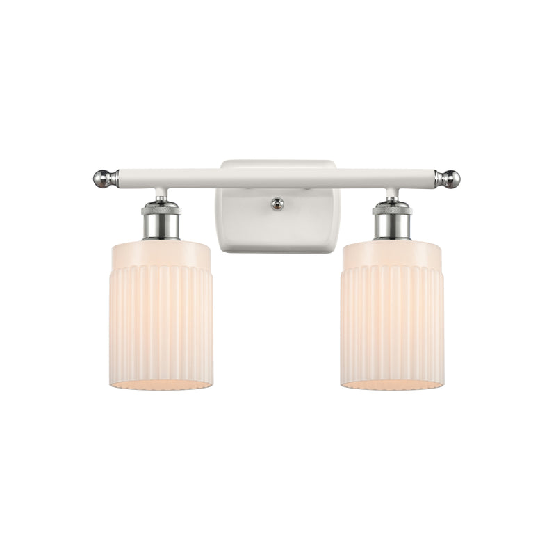 Hadley Bath Vanity Light shown in the White and Polished Chrome finish with a Matte White shade