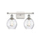 Waverly Bath Vanity Light shown in the White and Polished Chrome finish with a Clear shade