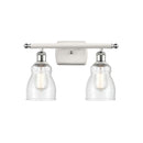 Ellery Bath Vanity Light shown in the White and Polished Chrome finish with a Seedy shade