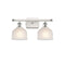 Dayton Bath Vanity Light shown in the White and Polished Chrome finish with a White shade