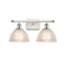 Arietta Bath Vanity Light shown in the White and Polished Chrome finish with a Clear shade