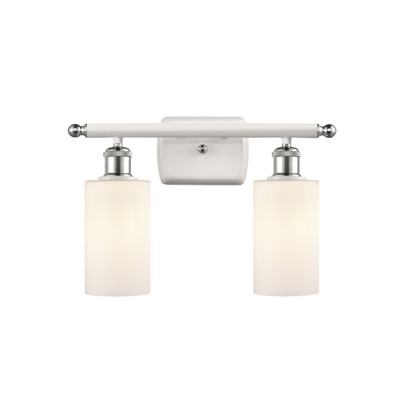 Clymer Bath Vanity Light shown in the White and Polished Chrome finish with a Matte White shade