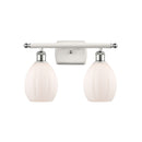 Eaton Bath Vanity Light shown in the White and Polished Chrome finish with a Matte White shade