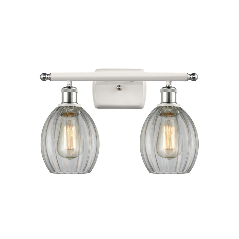 Eaton Bath Vanity Light shown in the White and Polished Chrome finish with a Clear shade