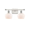 Fenton Bath Vanity Light shown in the White and Polished Chrome finish with a Matte White shade