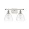 Ballston Dome Bath Vanity Light shown in the White and Polished Chrome finish with a Clear shade