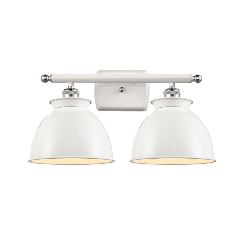 Adirondack Bath Vanity Light shown in the White and Polished Chrome finish with a Glossy White shade