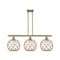 Farmhouse Rope Island Light shown in the Antique Brass finish with a Clear Glass with Brown Rope shade