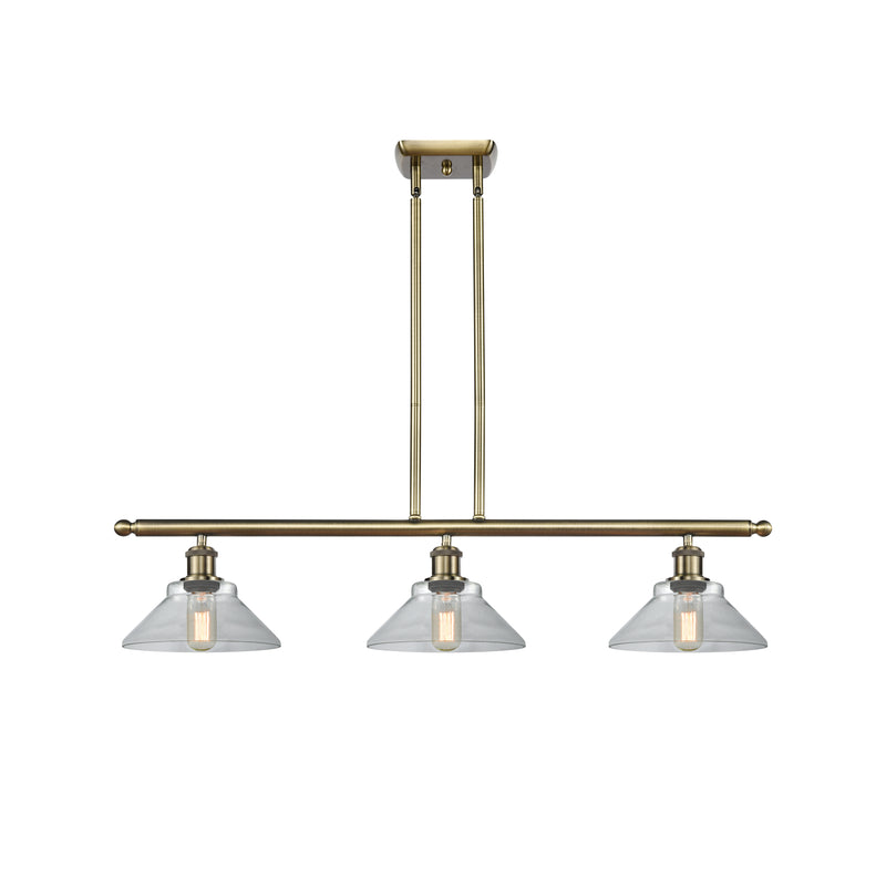 Orwell Island Light shown in the Antique Brass finish with a Clear shade