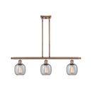 Belfast Island Light shown in the Antique Copper finish with a Seedy shade