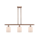 Cobbleskill Island Light shown in the Antique Copper finish with a Matte White shade