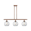 Athens Island Light shown in the Antique Copper finish with a Clear shade