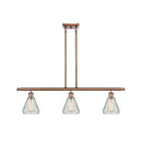 Conesus Island Light shown in the Antique Copper finish with a Clear Crackle shade