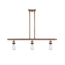 Bare Bulb Island Light shown in the Antique Copper finish