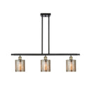 Cobbleskill Island Light shown in the Black Antique Brass finish with a Mercury shade