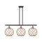 Farmhouse Rope Island Light shown in the Black Antique Brass finish with a Clear Glass with Brown Rope shade