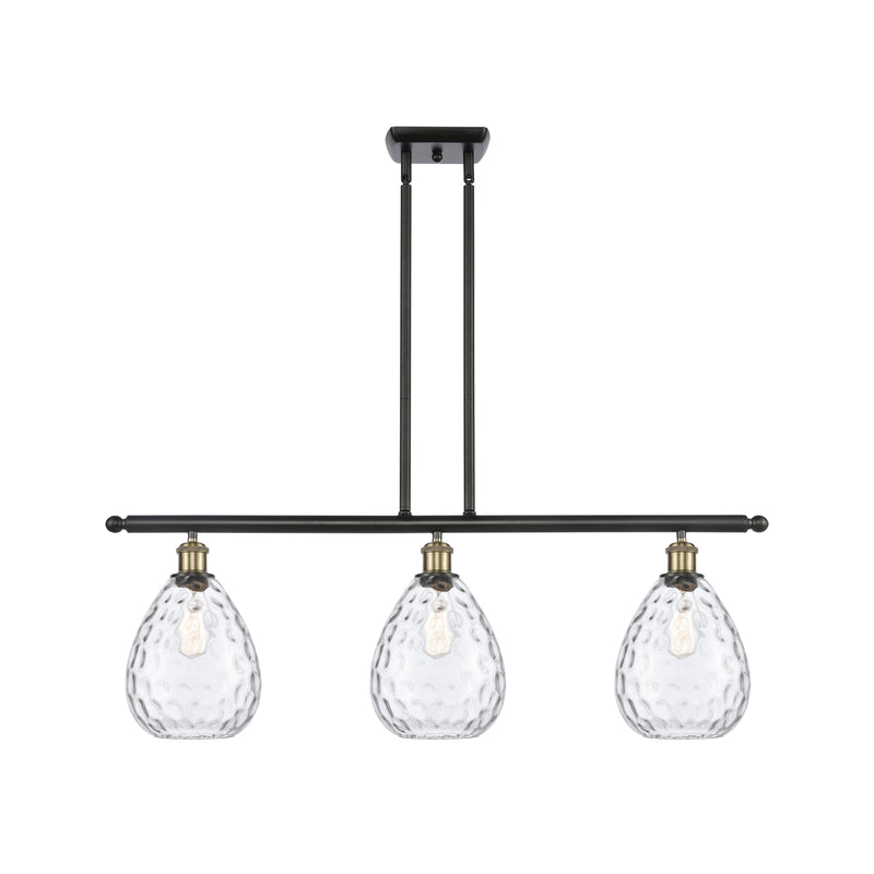 Waverly Island Light shown in the Black Antique Brass finish with a Clear shade