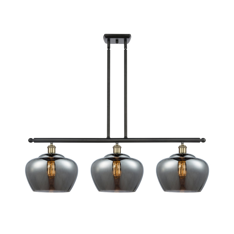 Fenton Island Light shown in the Black Antique Brass finish with a Plated Smoke shade