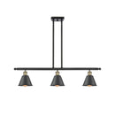 Smithfield Island Light shown in the Black Antique Brass finish with a Matte Black shade