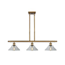 Orwell Island Light shown in the Brushed Brass finish with a Clear shade