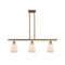 Ellery Island Light shown in the Brushed Brass finish with a White shade