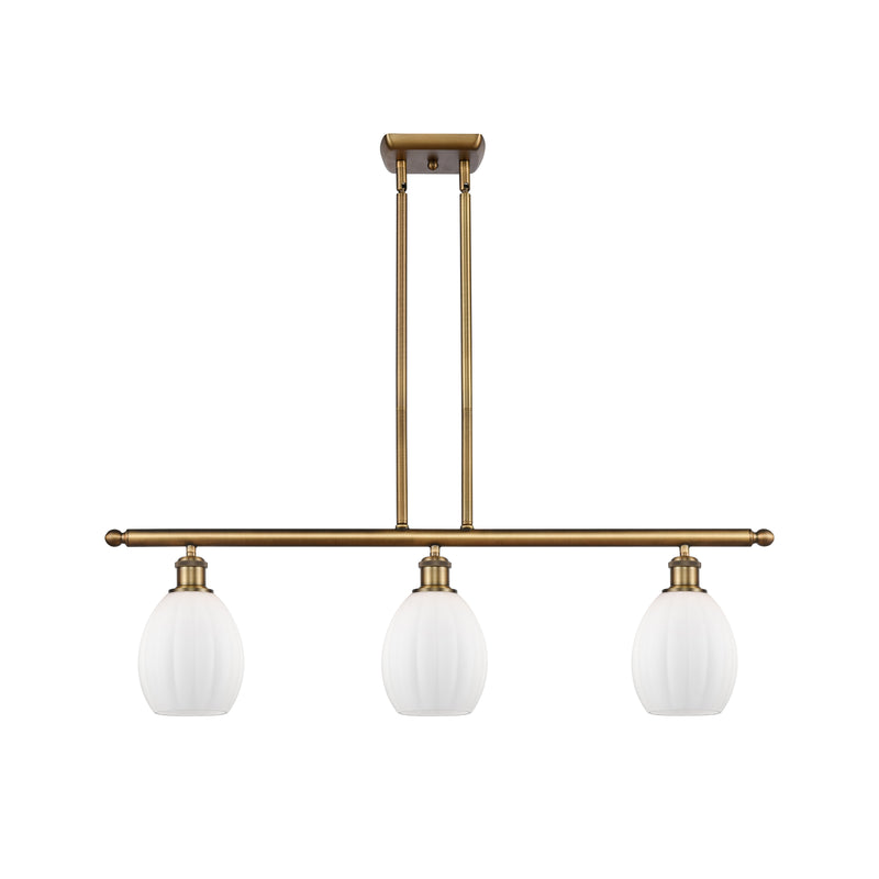 Eaton Island Light shown in the Brushed Brass finish with a Matte White shade