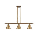 Smithfield Island Light shown in the Brushed Brass finish with a Brushed Brass shade